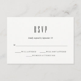 Modern klassiek | Zwart-wit bruiloft RSVP Kaartje