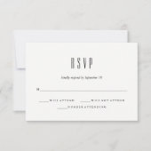 Modern klassiek | Zwart-wit bruiloft RSVP Kaartje (Voorkant)