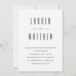 Modern klassiek | Zwart-wit foto bruiloft Kaart