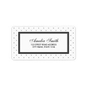 Modern Klassiek Zwart-wit Polka Dot Adres Etiket (Voorkant)