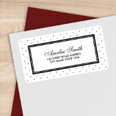Modern Klassiek Zwart-wit Polka Dot Adres Etiket
