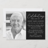 Modern klassiek zwart wit viering van het leven kaart (Voorkant)