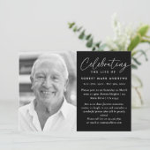 Modern klassiek zwart wit viering van het leven kaart (Staand voorkant)