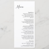 Modern klassieke bruiloft-menu menu (Voorkant)