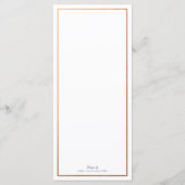 Modern Klassieke marine Faux Copper Wedding Menu (Achterkant)