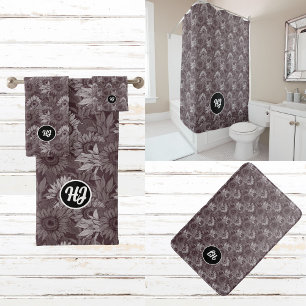MODERN KLASSY MONOGRAMMED BLACK EN WHITE BADMAT