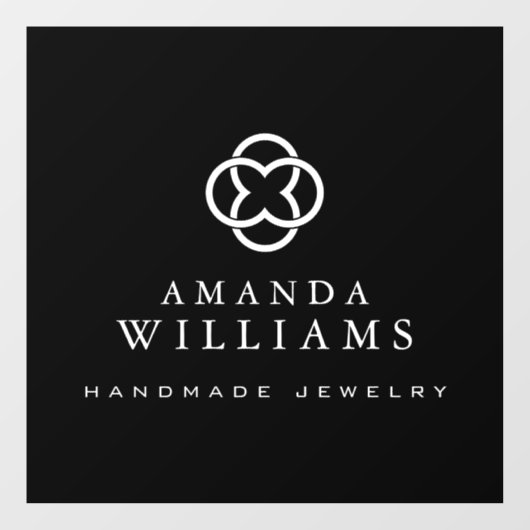 Modern Klaverlogo Luxe Boetiek Zwart Raamsticker (Vel)