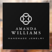 Modern Klaverlogo Luxe Boetiek Zwart Raamsticker (Vel 2)