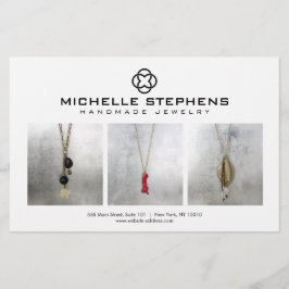 Modern Klavertje Logo Luxe Winkel Foto Wit Flyer