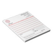 Modern Klein Bedrijf Factuur Verkoopbewijs Roze Notitieblok (Schuin)