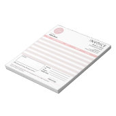 Modern Klein Bedrijf Factuur Verkoopbewijs Roze Notitieblok (Linkerzijde)