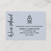 Modern, klein huis "We hebben verplaatst" stoffige Visitekaartje (Voorkant)