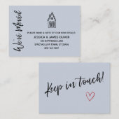 Modern, klein huis "We hebben verplaatst" stoffige Visitekaartje (Voorkant / Achterkant)