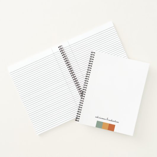 Modern Klein Kleurblok | Script Monogram Notitieboek (Binnen)