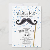 Modern klein Man snor Baby shower Kaart (Voorkant)