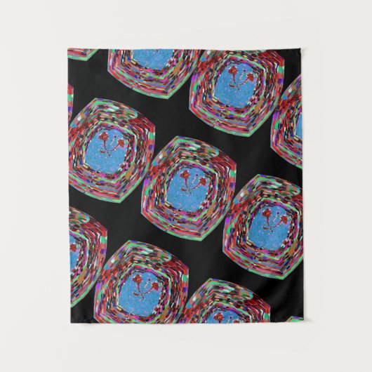 MODERN KLEUR BLACK PINK ROSE TAPESTRY WANDKLEED (Voorkant)