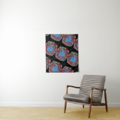 MODERN KLEUR BLACK PINK ROSE TAPESTRY WANDKLEED (In situ)