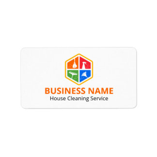Modern Kleur Logo Huishoudelijke Schoonmaakdienst Etiket