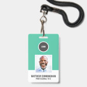 Modern Kleur Rond Logo Werknemersnaam Barcode Badge (Voorzijde met lanyard)