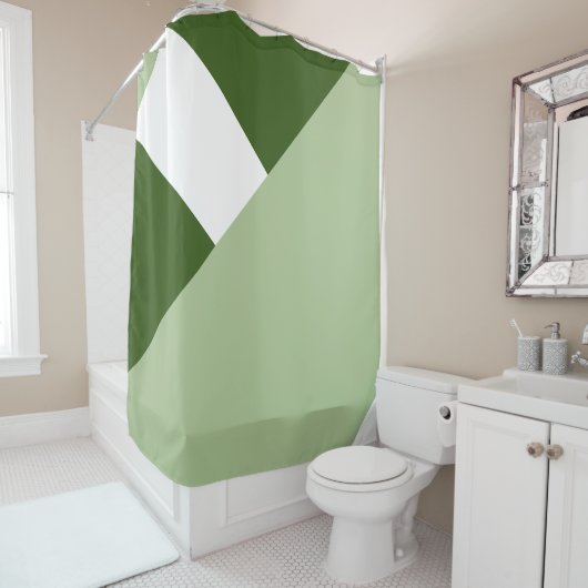 Modern kleurenblok 2 douchegordijn (In situ)