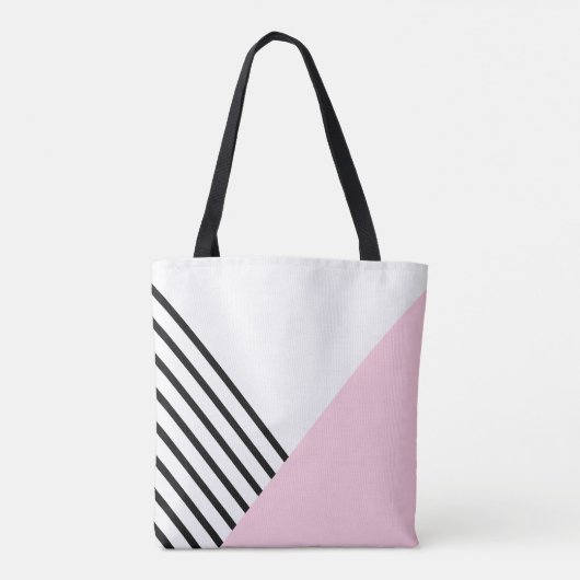 Modern kleurenblok en strepen met Monogram Tote Bag (Achterkant)