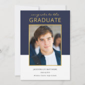 Modern kleurenblok Foto Afstuderen Aankondiging (Voorkant)