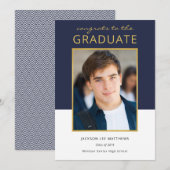 Modern kleurenblok Foto Afstuderen Aankondiging (Voorkant / Achterkant)