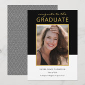 Modern kleurenblok Foto Afstuderen Aankondiging (Voorkant / Achterkant)