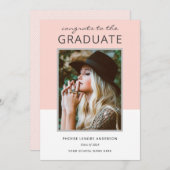 Modern kleurenblok Foto Afstuderen Aankondiging (Voorkant / Achterkant)