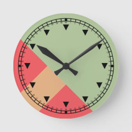 Modern kleurenblok Geo 1 Ronde Klok