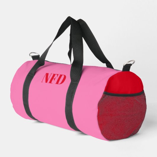 Modern Kleurenblok - Heet Roze & Vet Rood Monogram Plunjezak (Rechterhoek)