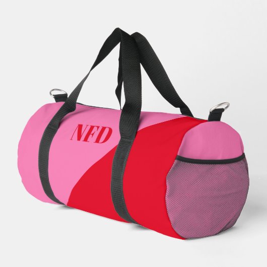 Modern Kleurenblok - Heet Roze & Vet Rood Monogram Plunjezak (Rechterhoek)