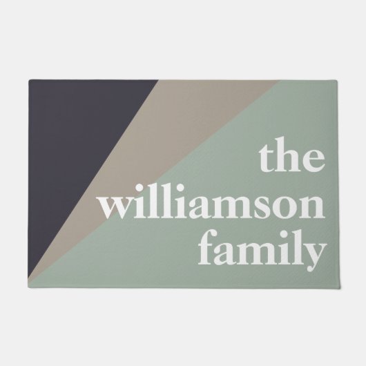 Modern kleurenblok in pagina en bruin, persoonlijk deurmat (Voorkant)