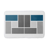 Modern kleurenblok Mozaïek Oceaan Blauw Grijs Wit Badmat (Voorkant)