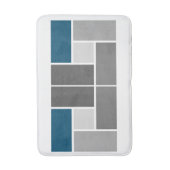 Modern kleurenblok Mozaïek Oceaan Blauw Grijs Wit Badmat (Voorkant Verticaal)