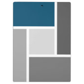 Modern kleurenblok Mozaïek Oceaan Blauw Grijs Wit Klembord (Achterkant)