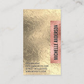 Modern kleurenblok | Roos goudfolie geometrisch Visitekaartje (Achterkant)