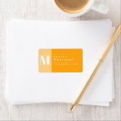 Modern kleurenblok Tangerine Oranje Return Address Etiket (Insitu)