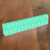 modern kleurig patroon naambordje (Zijkant)