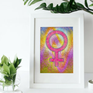 Modern kleurig Venus-symbool Poster