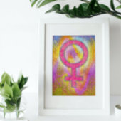 Modern kleurig Venus-symbool Poster