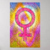 Modern kleurig Venus-symbool Poster (Voorkant)
