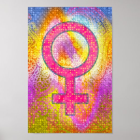 Modern kleurig Venus-symbool Poster (Voorkant)