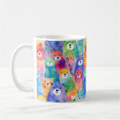 Modern kleurig waterverf beren patroon koffiemok (Links)
