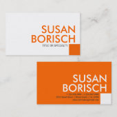Modern Kleurminimalistisch wit Oranje Visitekaartj Visitekaartje (Voorkant / Achterkant)