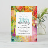 Modern kleurrijk Abstract 18e verjaardagsfeestje Kaart (Staand voorkant)