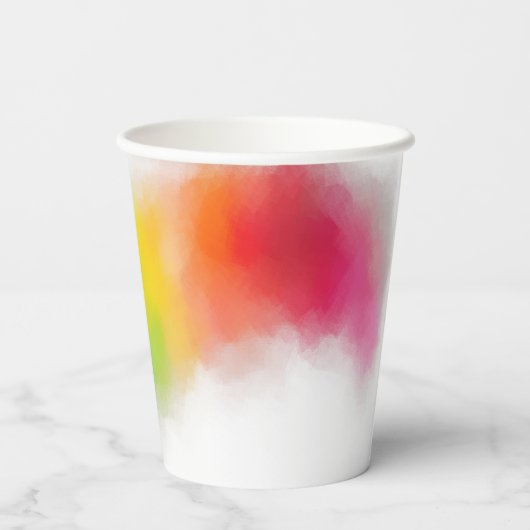 Modern kleurrijk Abstract Blauw Paars Geel Groen Papieren Bekers (Achterkant)