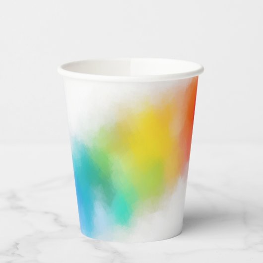 Modern kleurrijk Abstract Blauw Paars Geel Groen Papieren Bekers (Links)