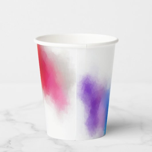 Modern kleurrijk Abstract Blauw Paars Geel Groen Papieren Bekers (Rechts)