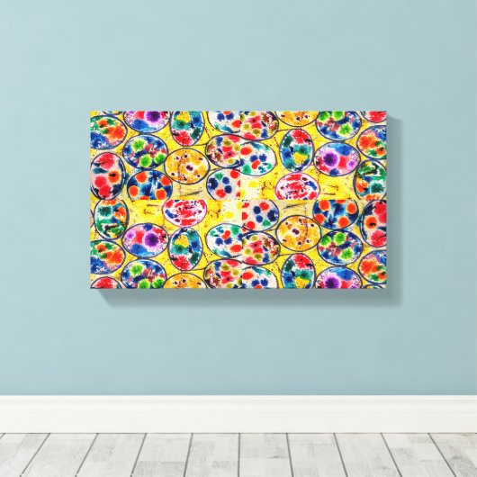 Modern kleurrijk Abstract Canvas Afdruk (Insitu (Houten vloer))